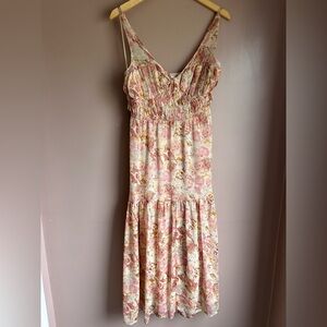 Floret Studios Corset Detail Midi Floral Dress